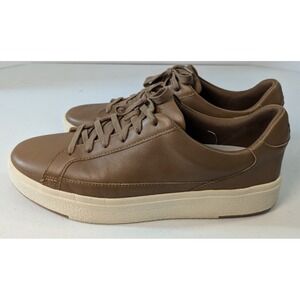 Kizik Vegas Hands-Free Brown Leather Sneakers Men's 10.5 Women's 12 Slip On B4FC